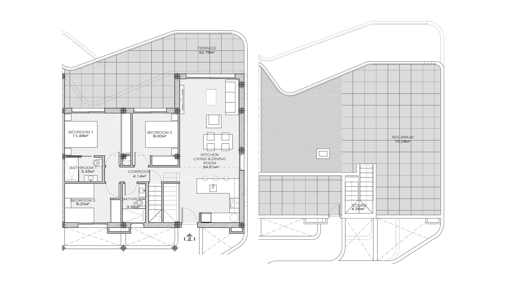 Apartment floor plan, 3 bedrooms in SERENA BREEZE 3 No. 7